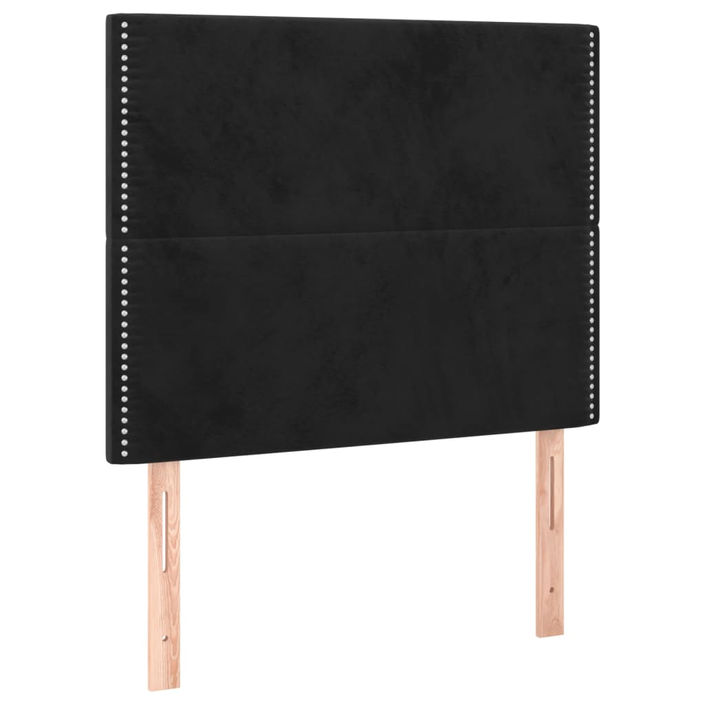 Uzglavlje Crno 80x5x118/128 cm Baršunasto