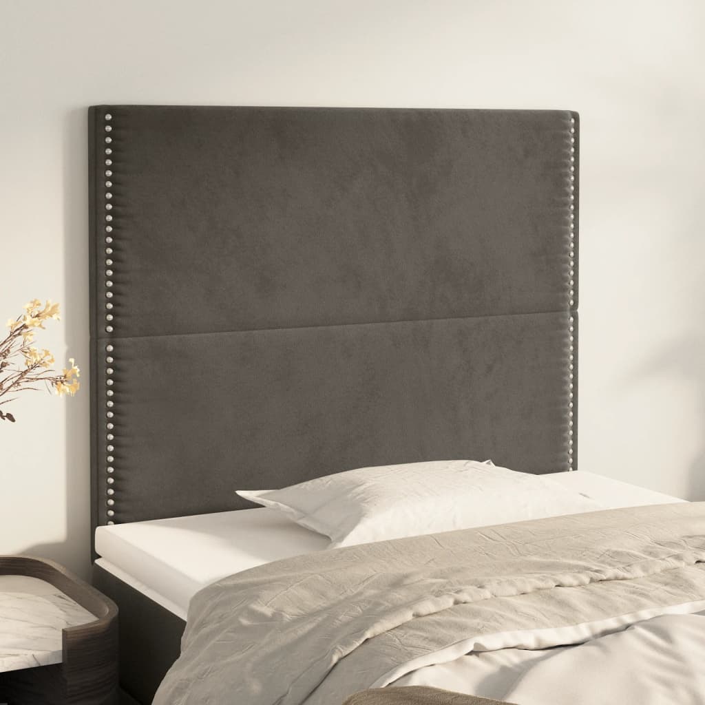 Uzglavlje tamno sivo 100x5x118/128 cm baršunasto