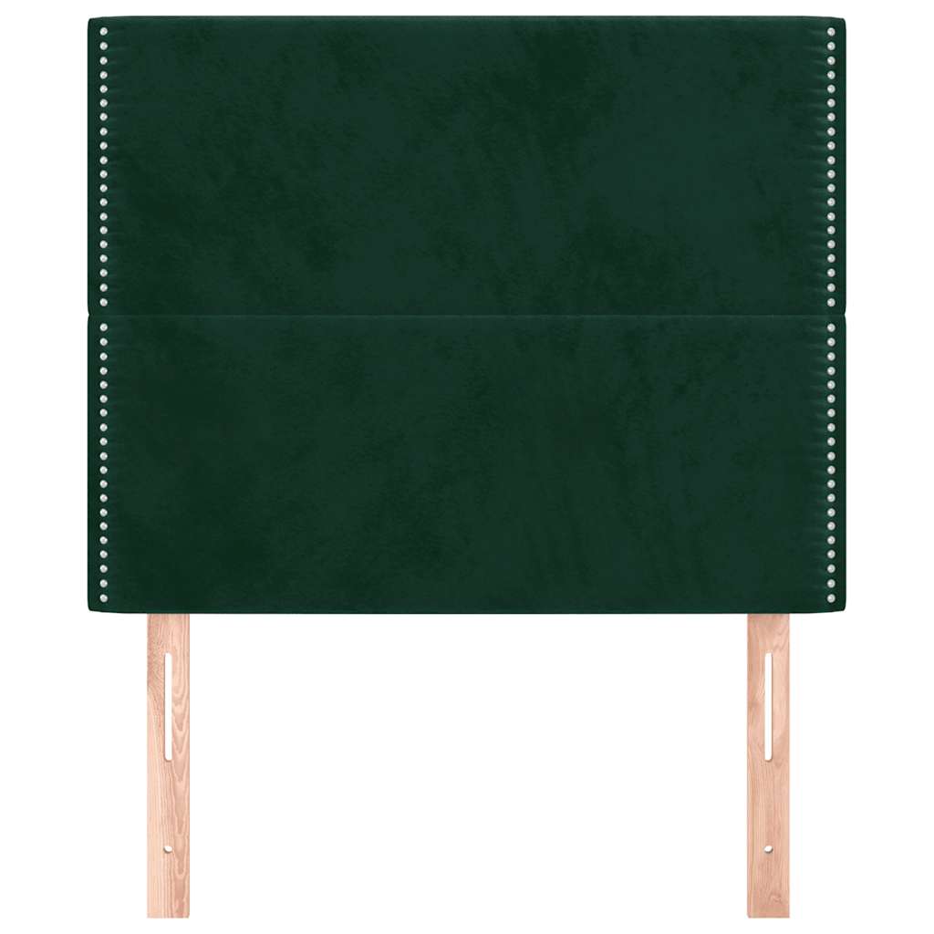 Uzglavlje tamnozeleno 100x5x118/128 cm baršunasto