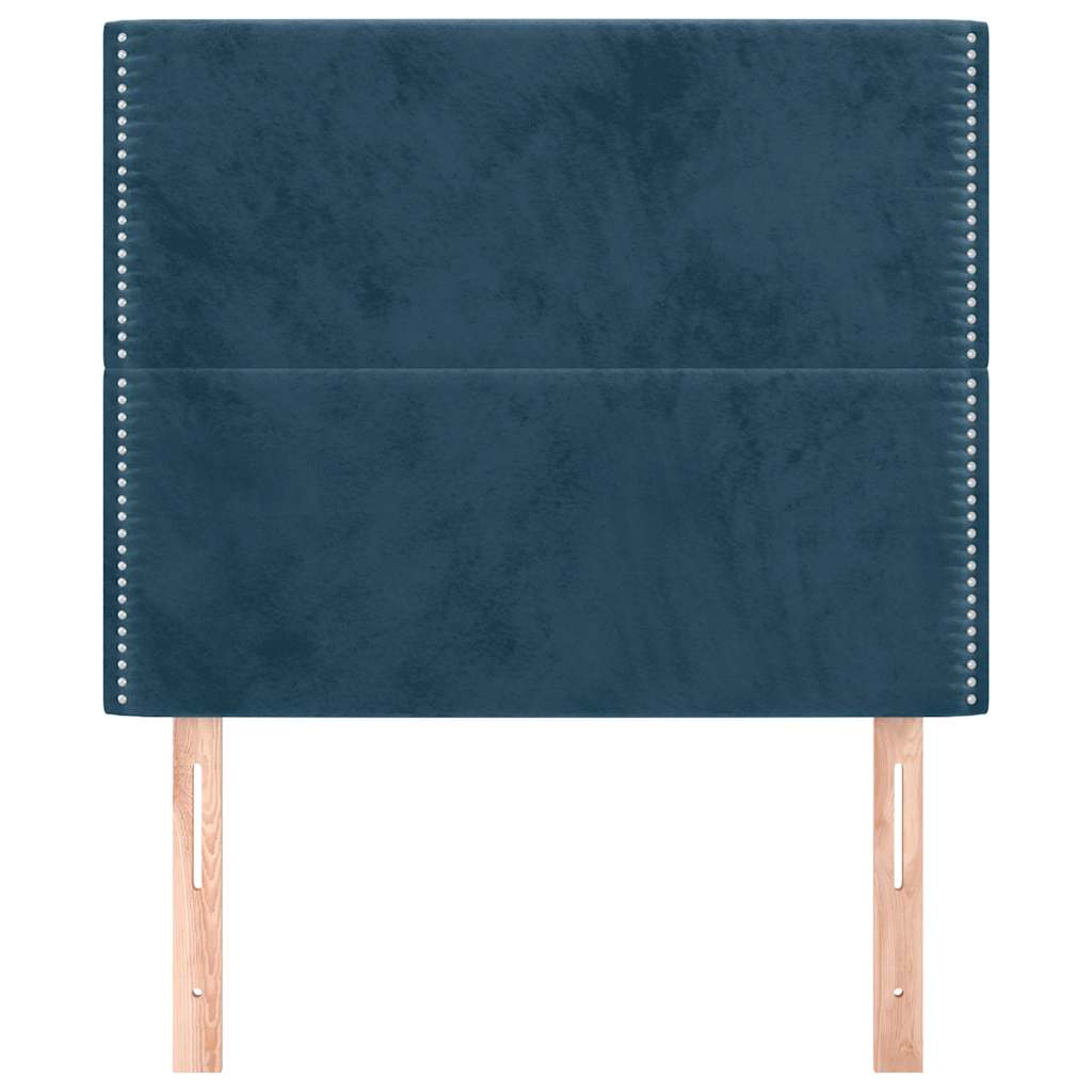 Uzglavlje tamnoplavo 100x5x118/128 cm baršunasto