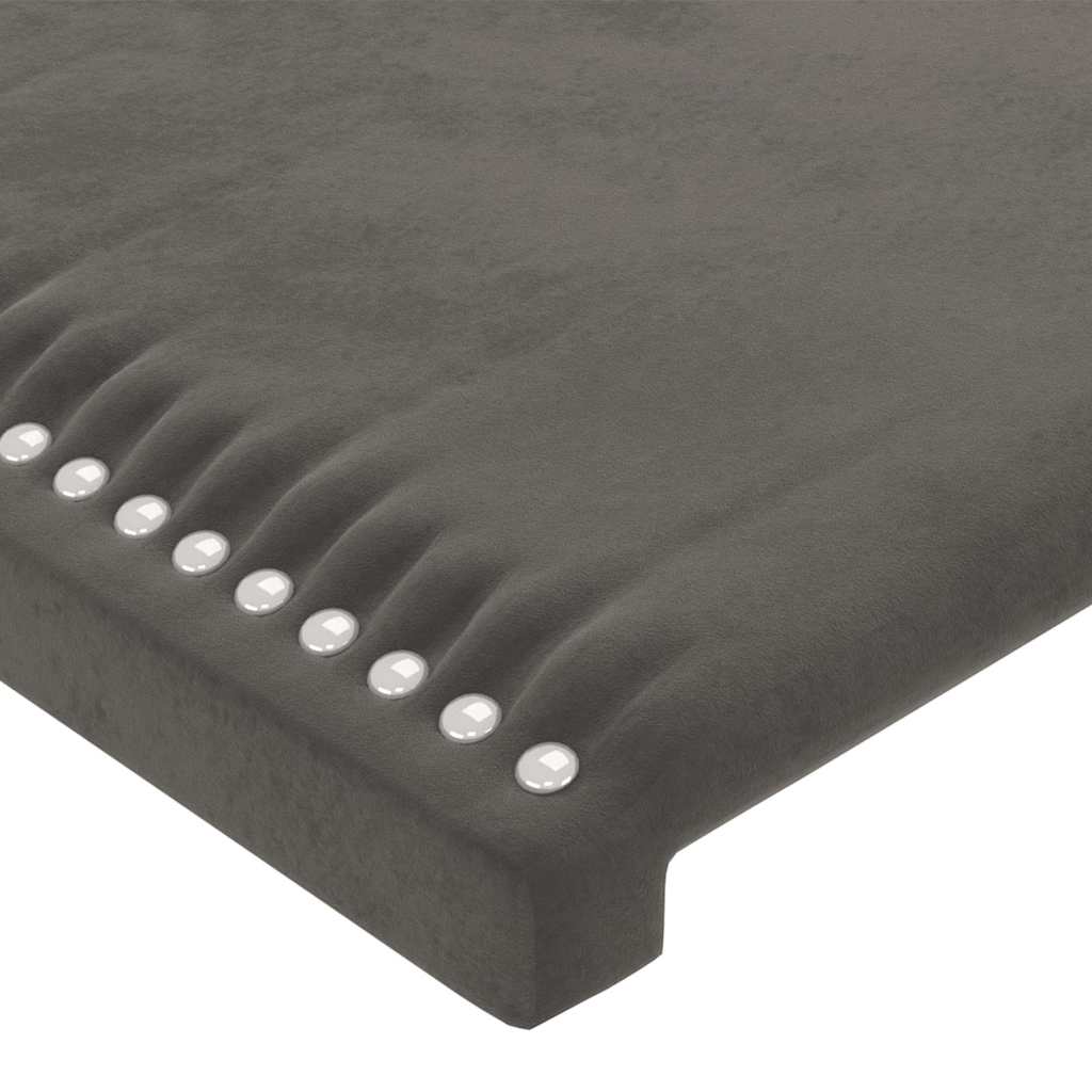 Uzglavlje tamno sivo 144x5x118/128 cm baršunasto