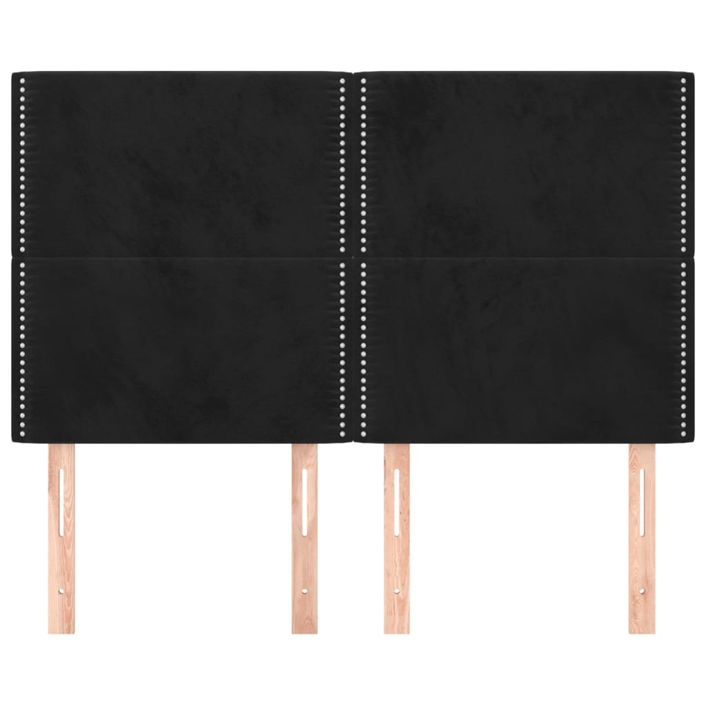 Uzglavlje Crno 144x5x118/128 cm Baršunasto