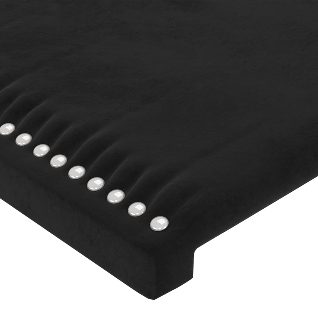 Uzglavlje Crno 144x5x118/128 cm Baršunasto