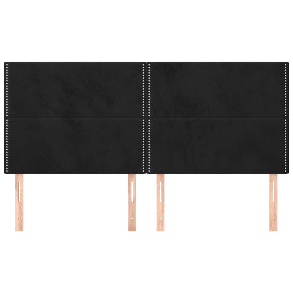 Uzglavlje crno 160x5x118/128 cm baršunasto