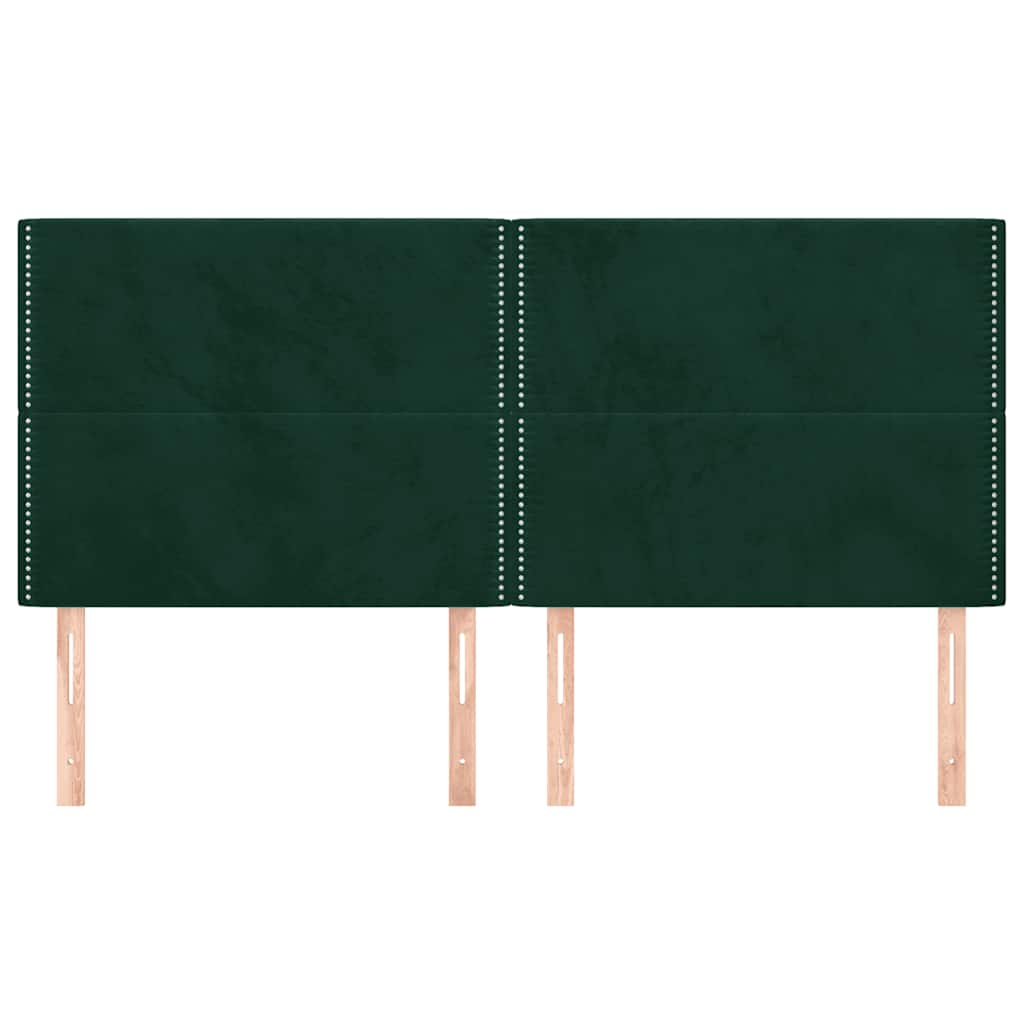 Uzglavlje tamnozeleno 180x5x118/128 cm baršunasto