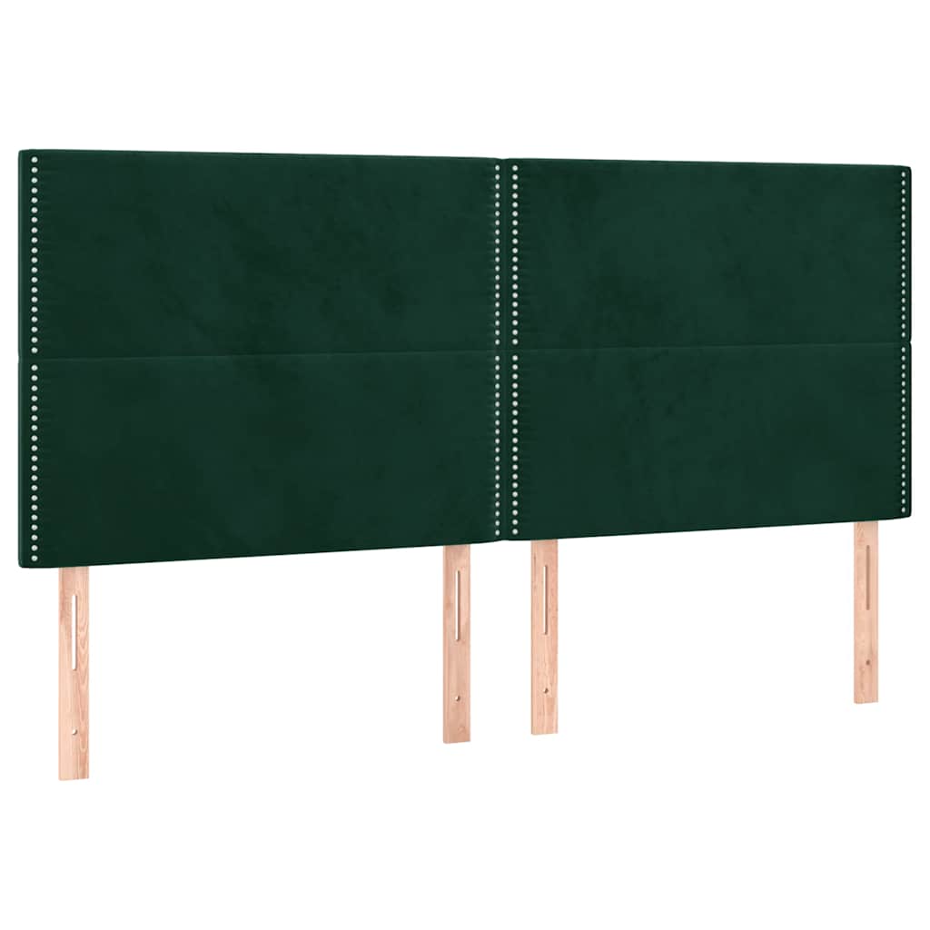 Uzglavlje tamnozeleno 200x5x118/128 cm baršunasto