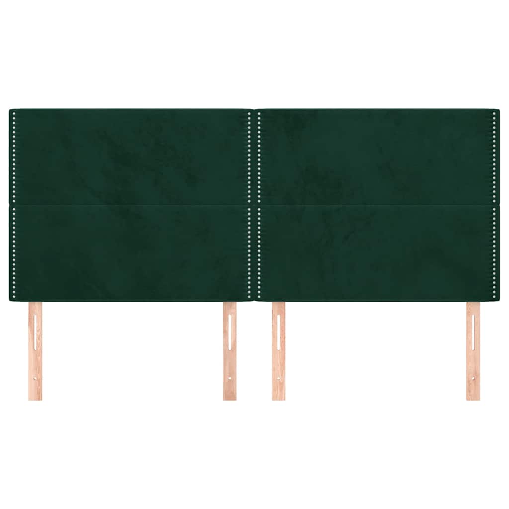 Uzglavlje tamnozeleno 200x5x118/128 cm baršunasto
