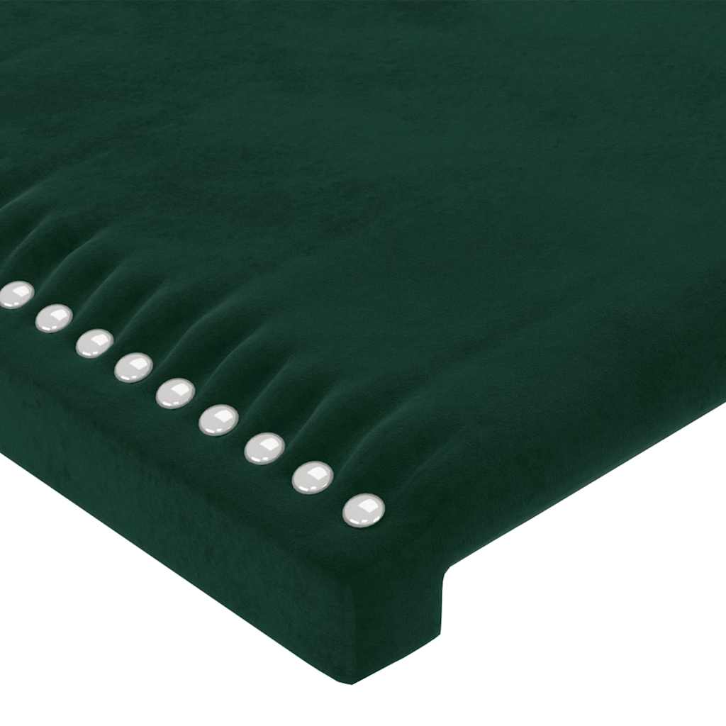 Uzglavlje tamnozeleno 200x5x118/128 cm baršunasto