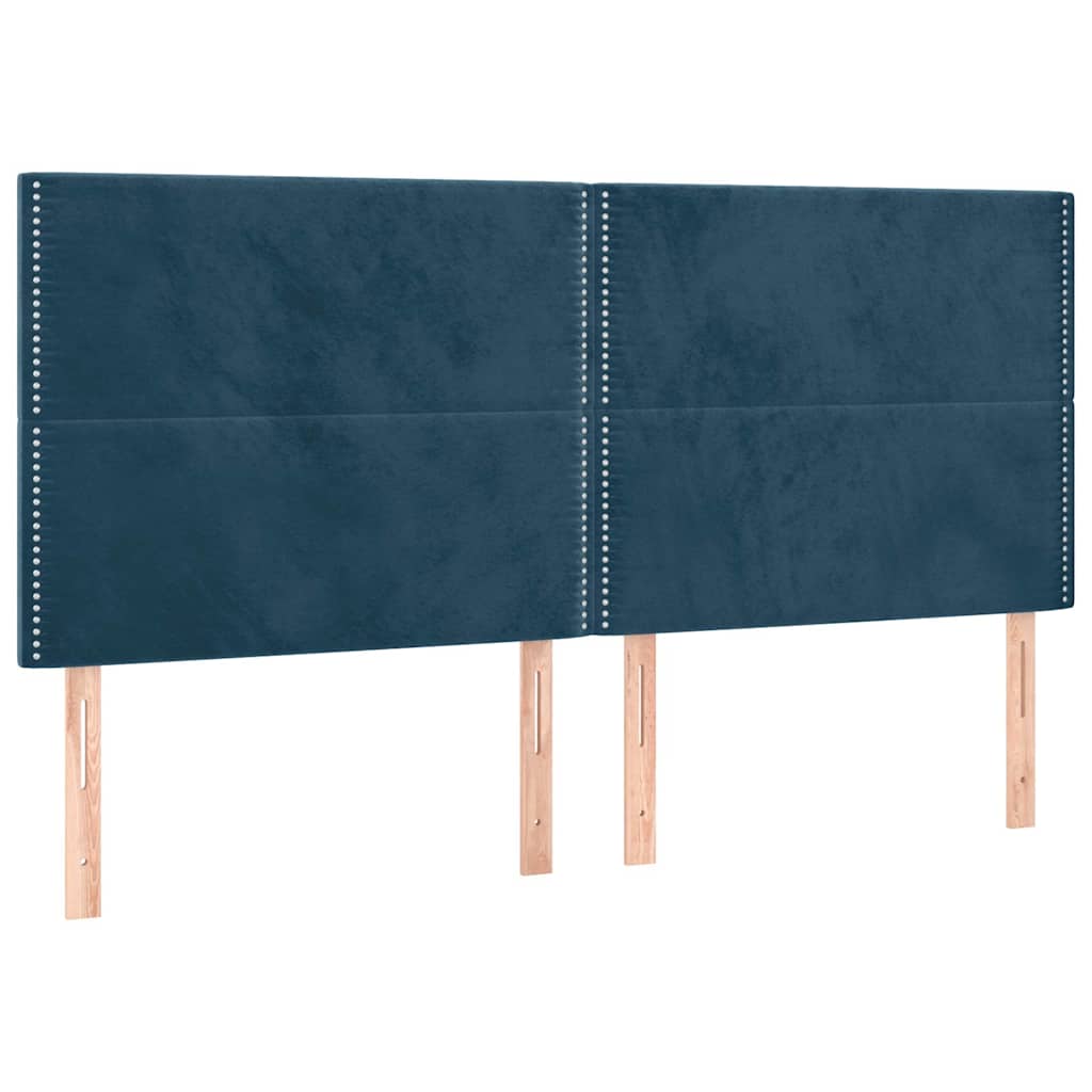 Uzglavlje tamnoplavo 200x5x118/128 cm baršunasto