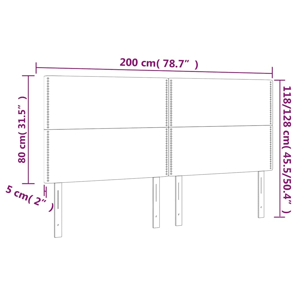 Uzglavlje tamnoplavo 200x5x118/128 cm baršunasto