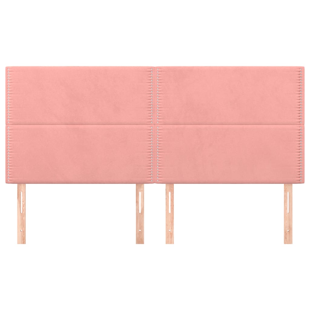 Uzglavlje roze 200x5x118/128 cm baršunasto