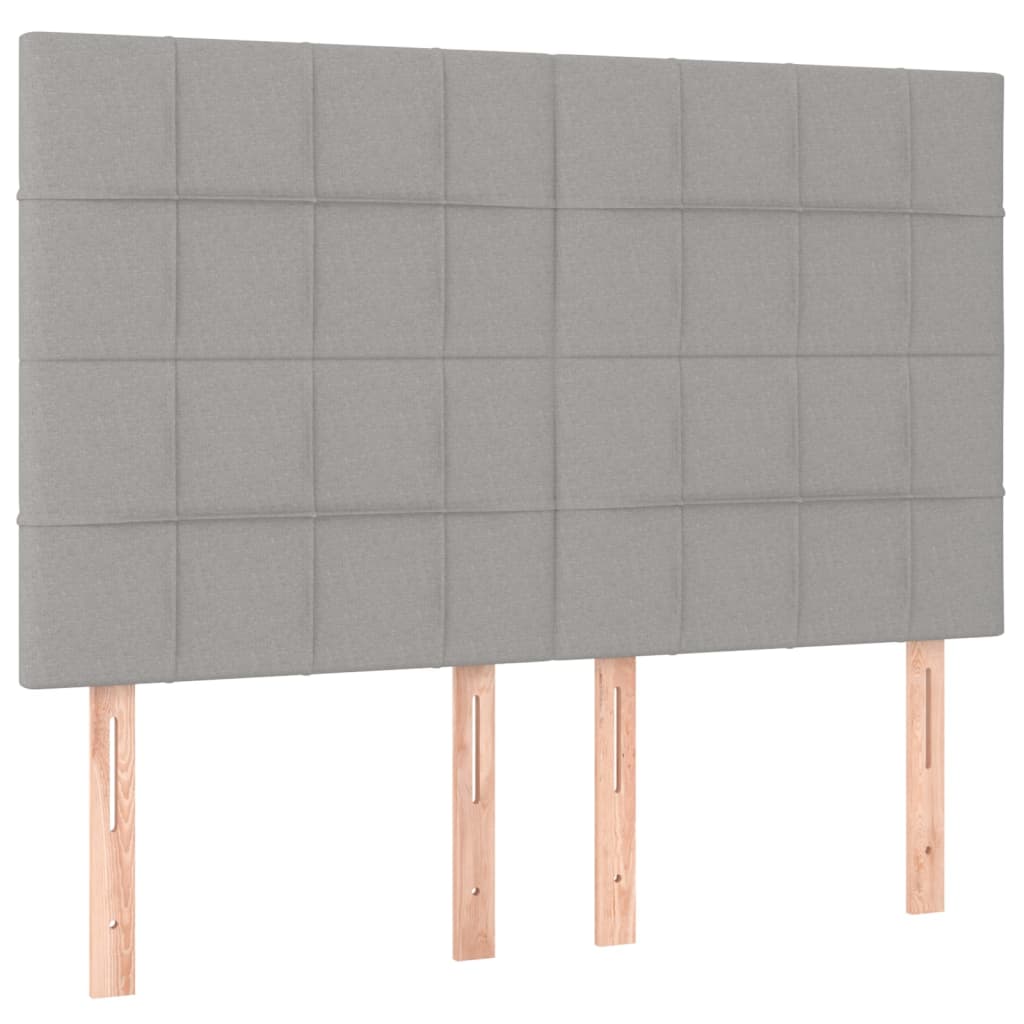 Uzglavlje svijetlosivo 144x5x118/128 cm tkanina