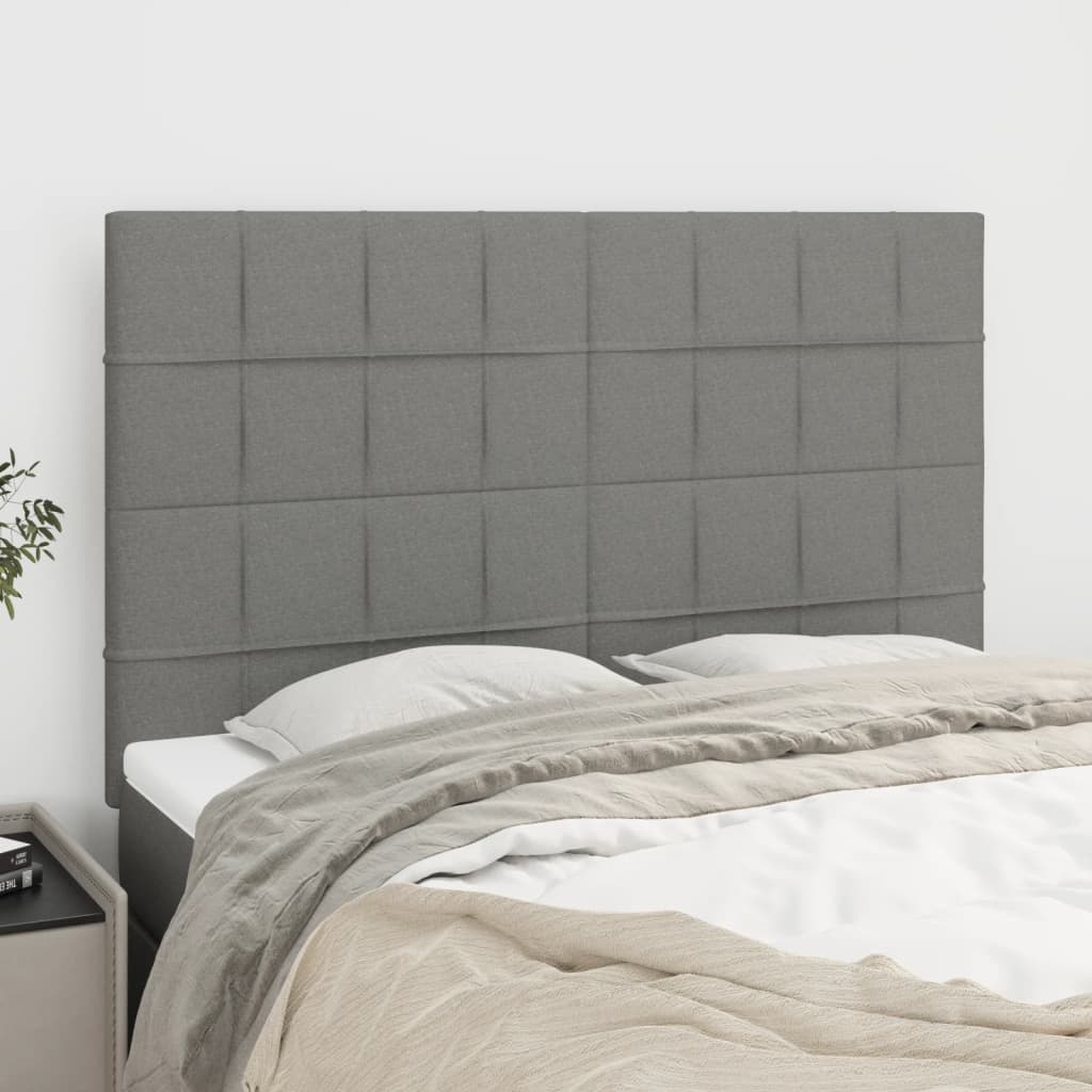 Uzglavlje tamno sivo 144x5x118/128 cm tkanina