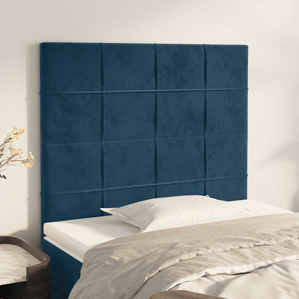 Uzglavlje tamnoplavo 80x5x118/128 cm baršunasto