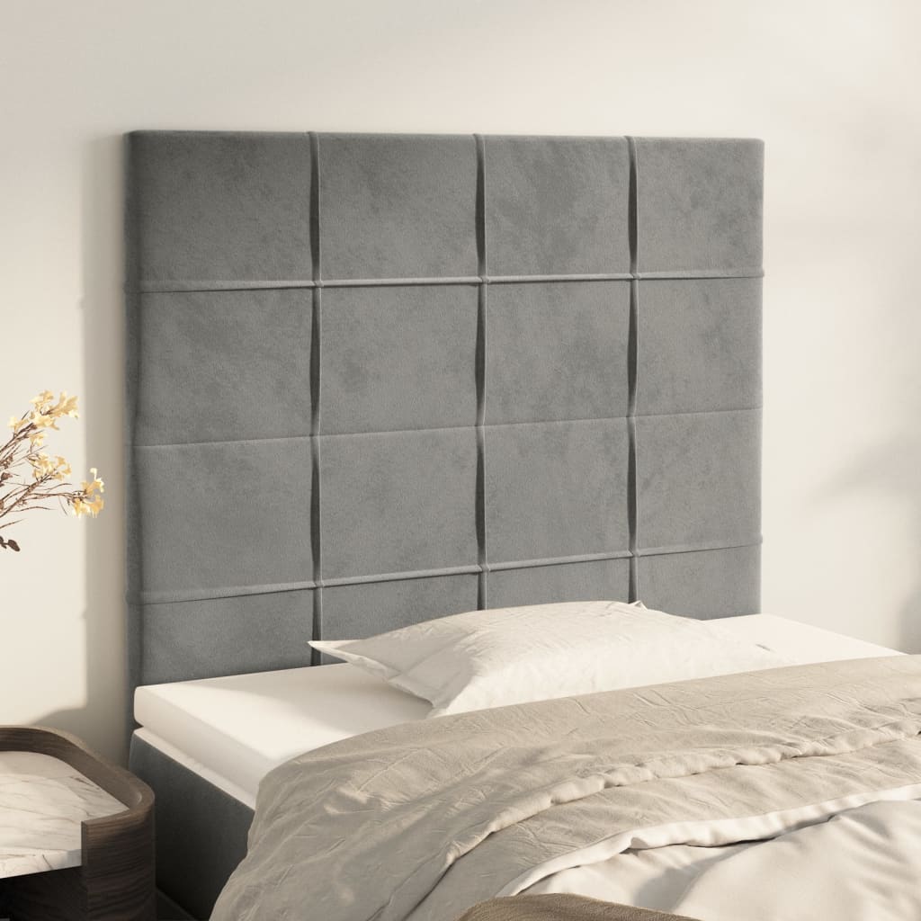 Uzglavlje svijetlosivo 90x5x118/128 cm baršunasto