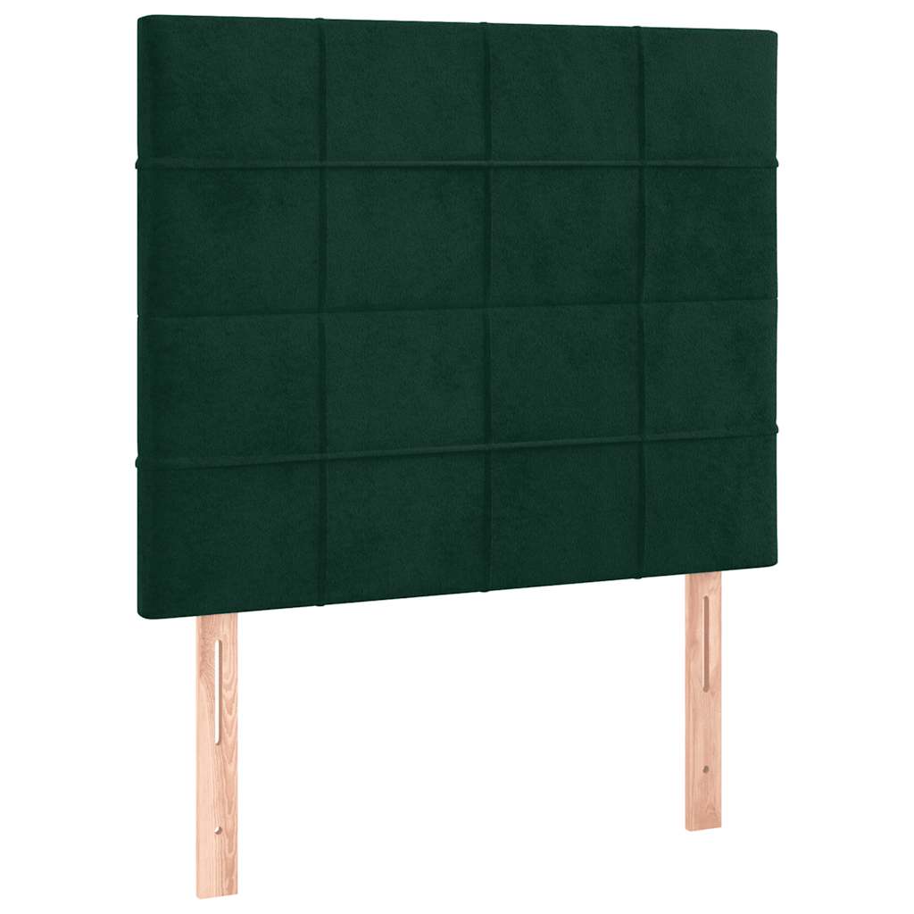 Uzglavlje tamnozeleno 90x5x118/128 cm baršunasto