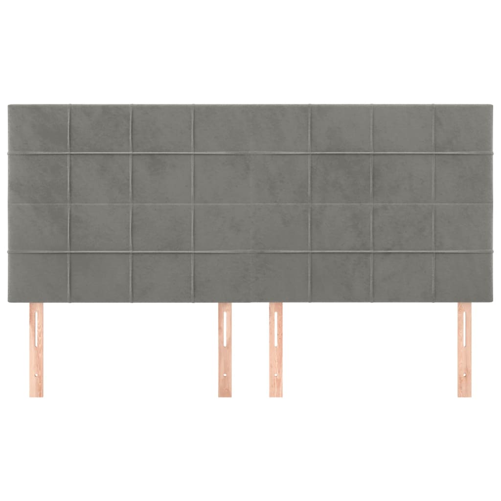 Uzglavlje svijetlosivo 160x5x118/128 cm baršunasto
