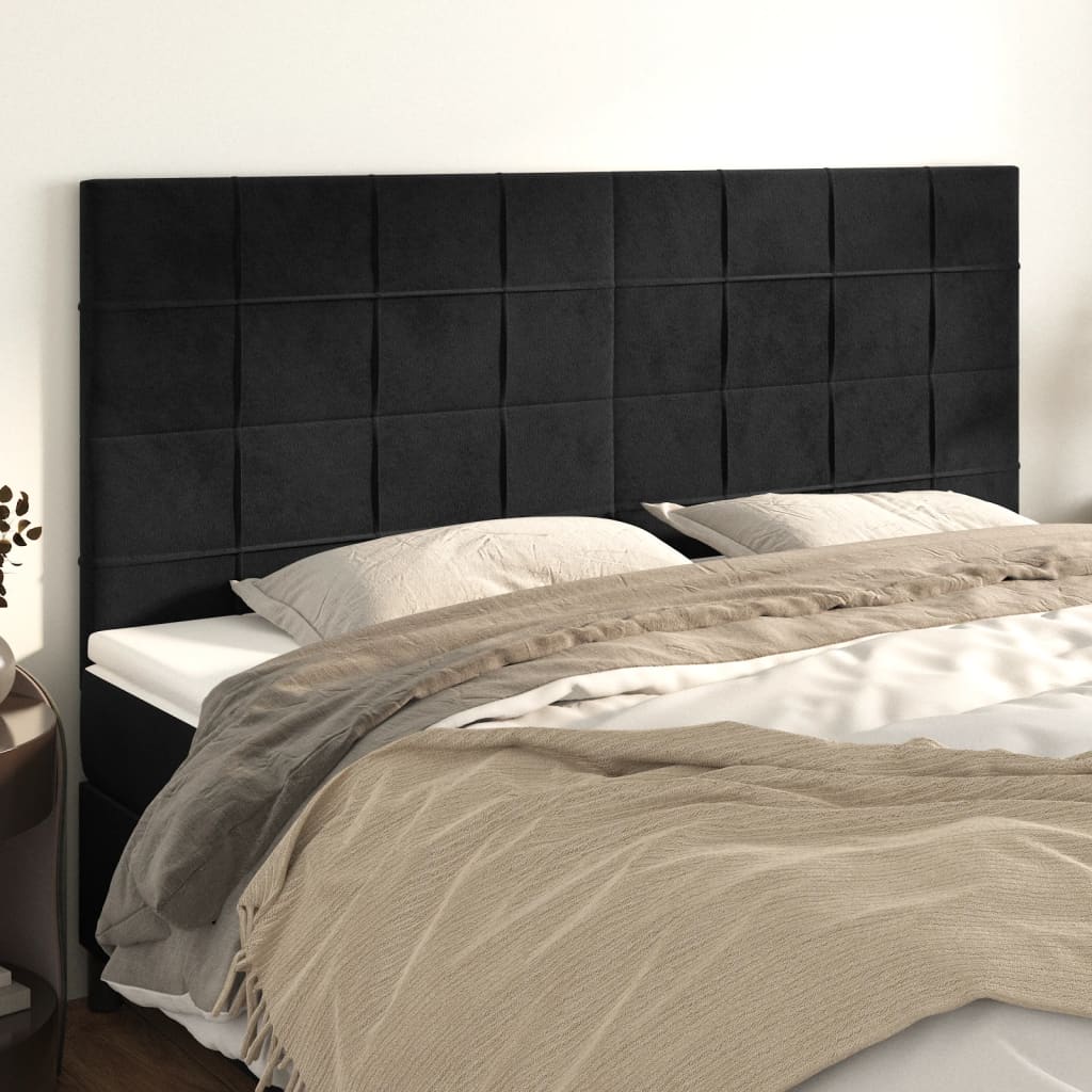 Uzglavlje crno 160x5x118/128 cm baršunasto