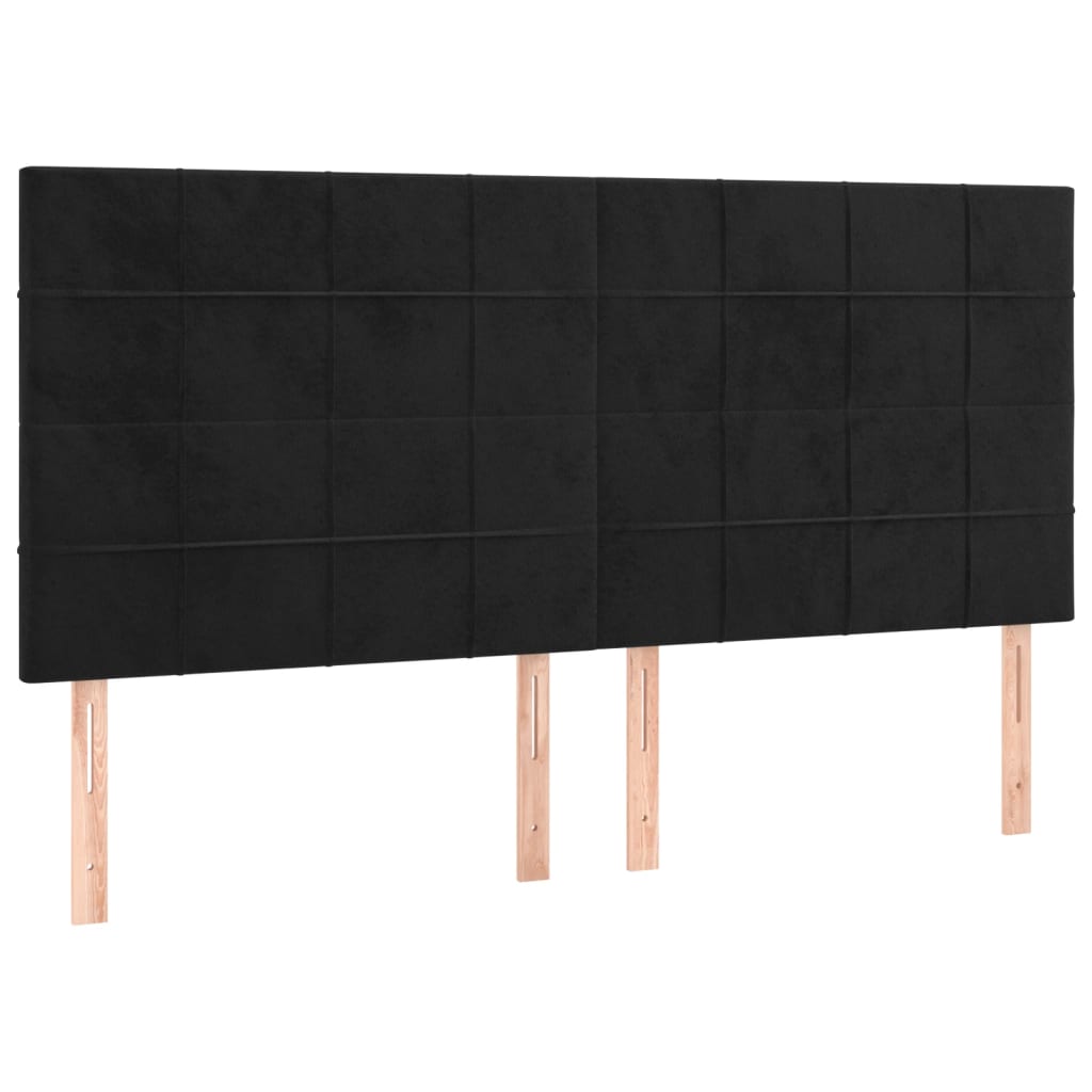 Uzglavlje Crno 180x5x118/128 cm Baršunasto