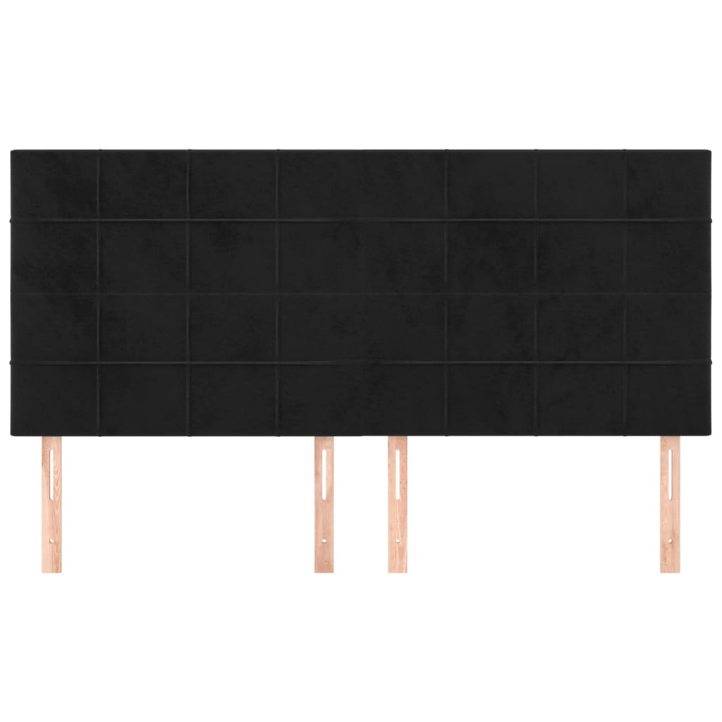 Uzglavlje Crno 180x5x118/128 cm Baršunasto