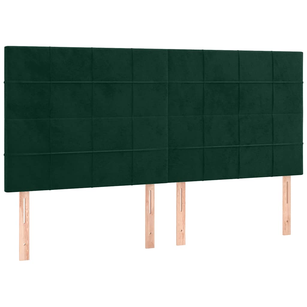 Uzglavlje tamnozeleno 180x5x118/128 cm baršunasto