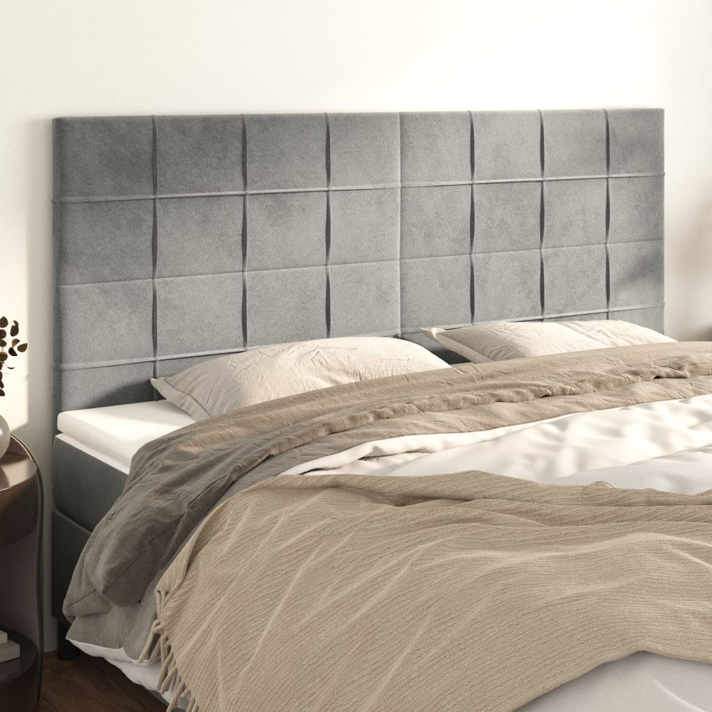 Uzglavlje svijetlosivo 200x5x118/128 cm baršunasto
