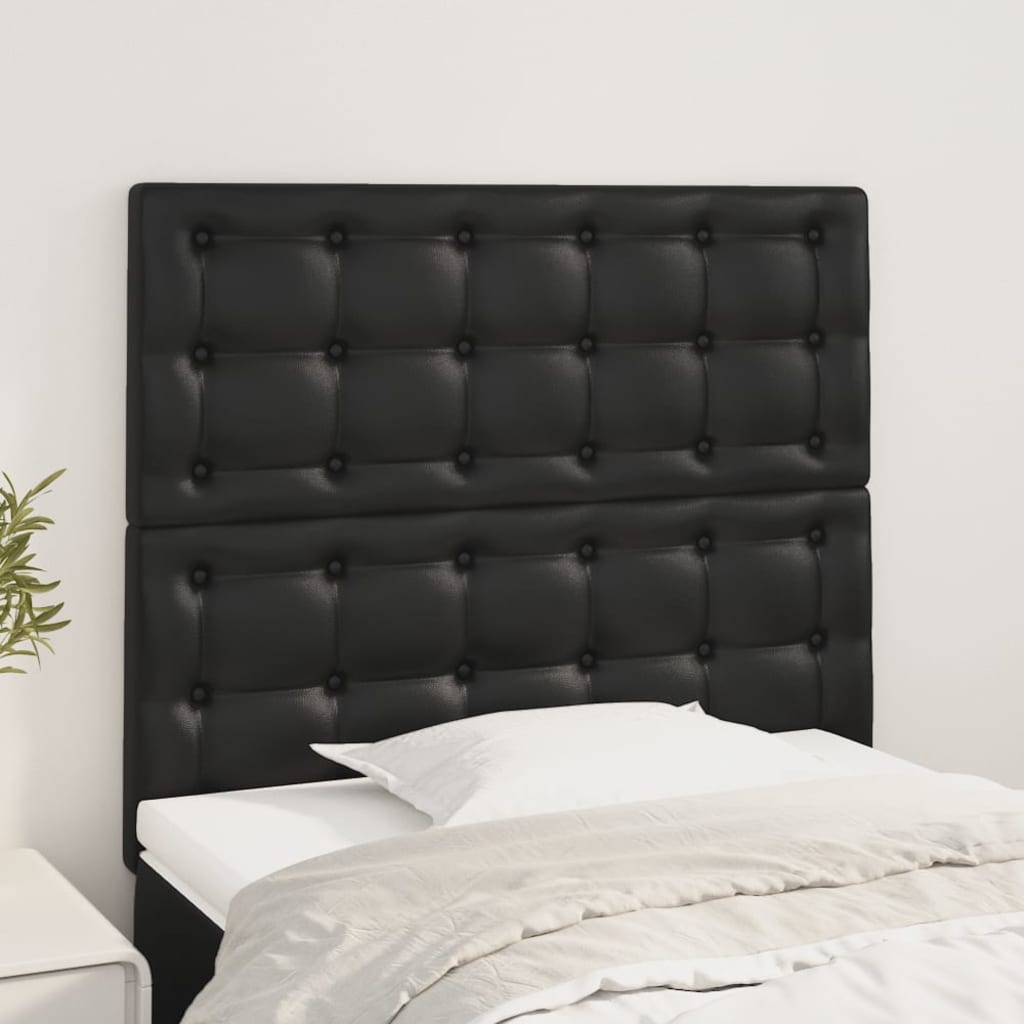 Uzglavlje crno 100x5x118/128 cm umjetna koža