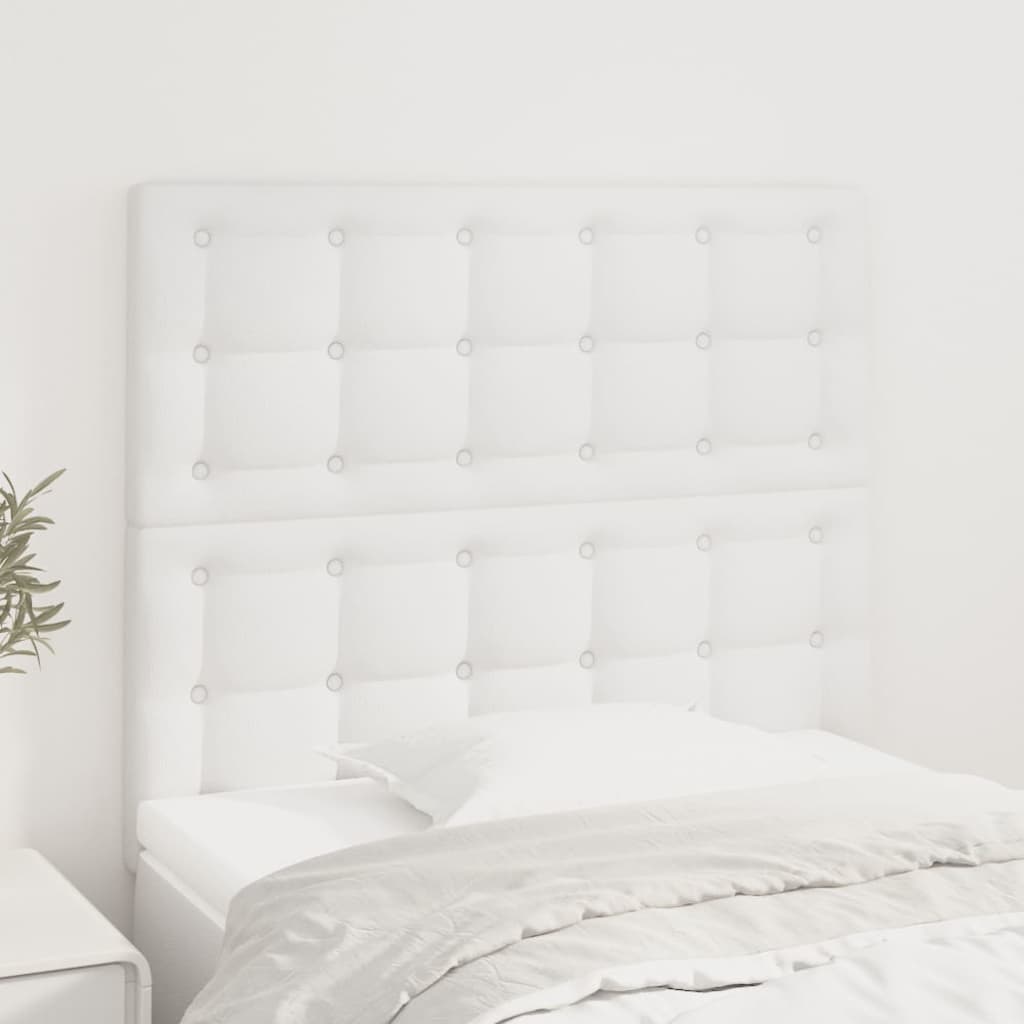 Uzglavlje Bijelo 100x5x118/128 cm Imitacija kože