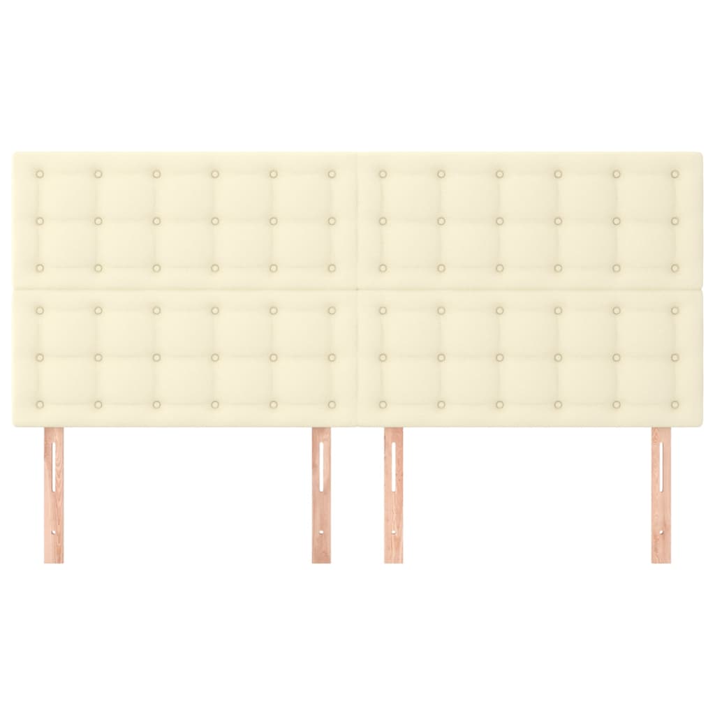 Uzglavlje krem boje 180x5x118/128 cm umjetna koža