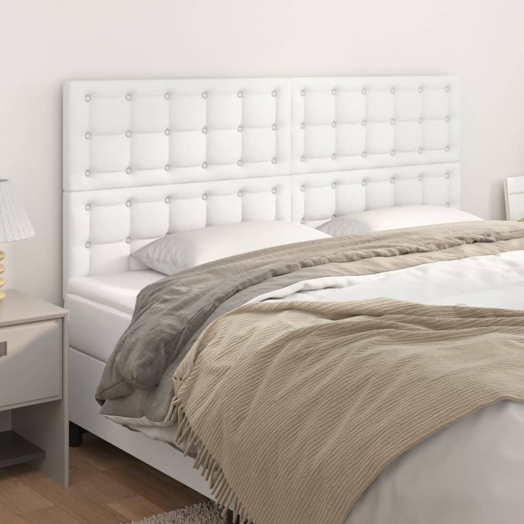 Uzglavlje Bijelo 200x5x118/128 cm Imitacija kože
