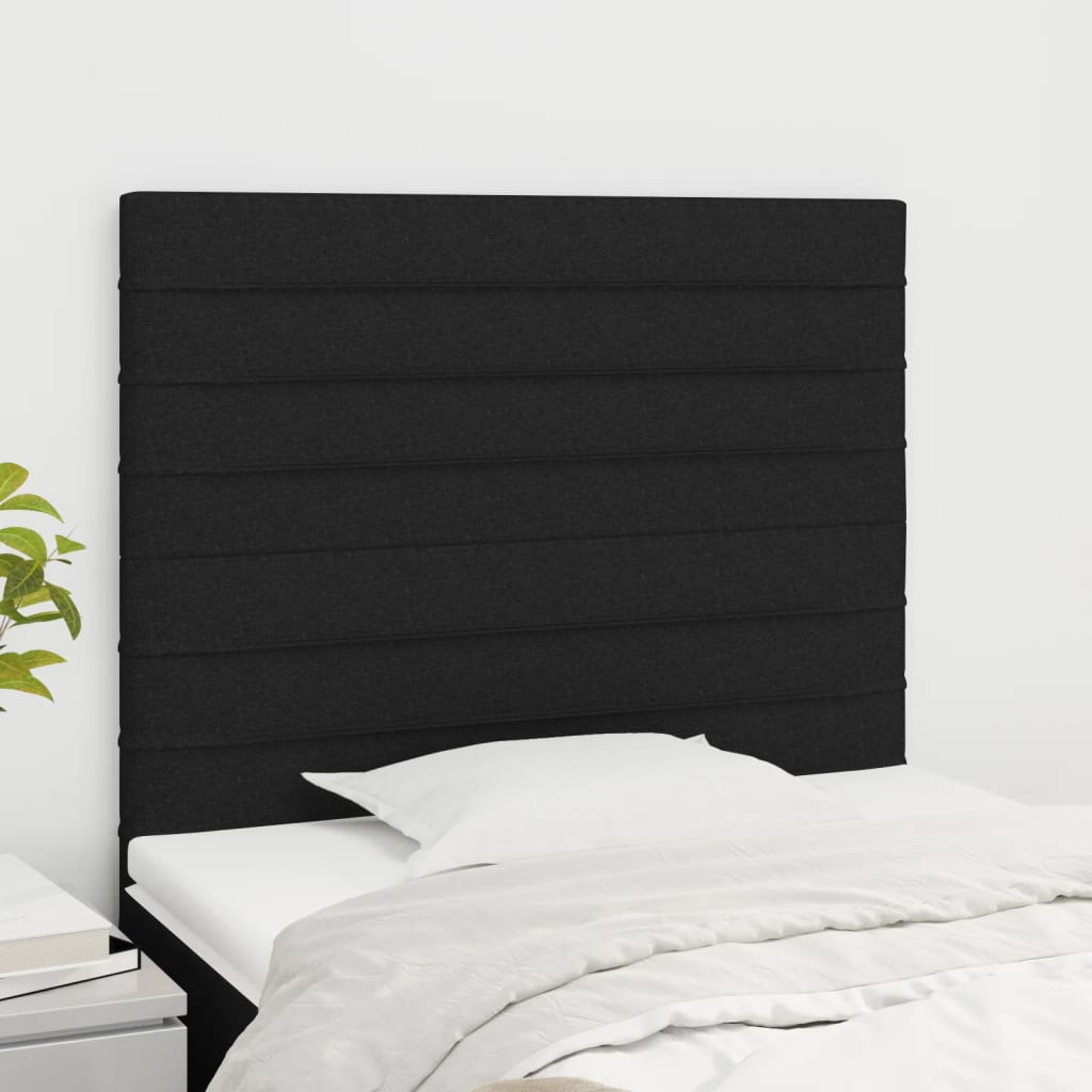 Uzglavlje Crno 80x5x118/128 cm Tkanina