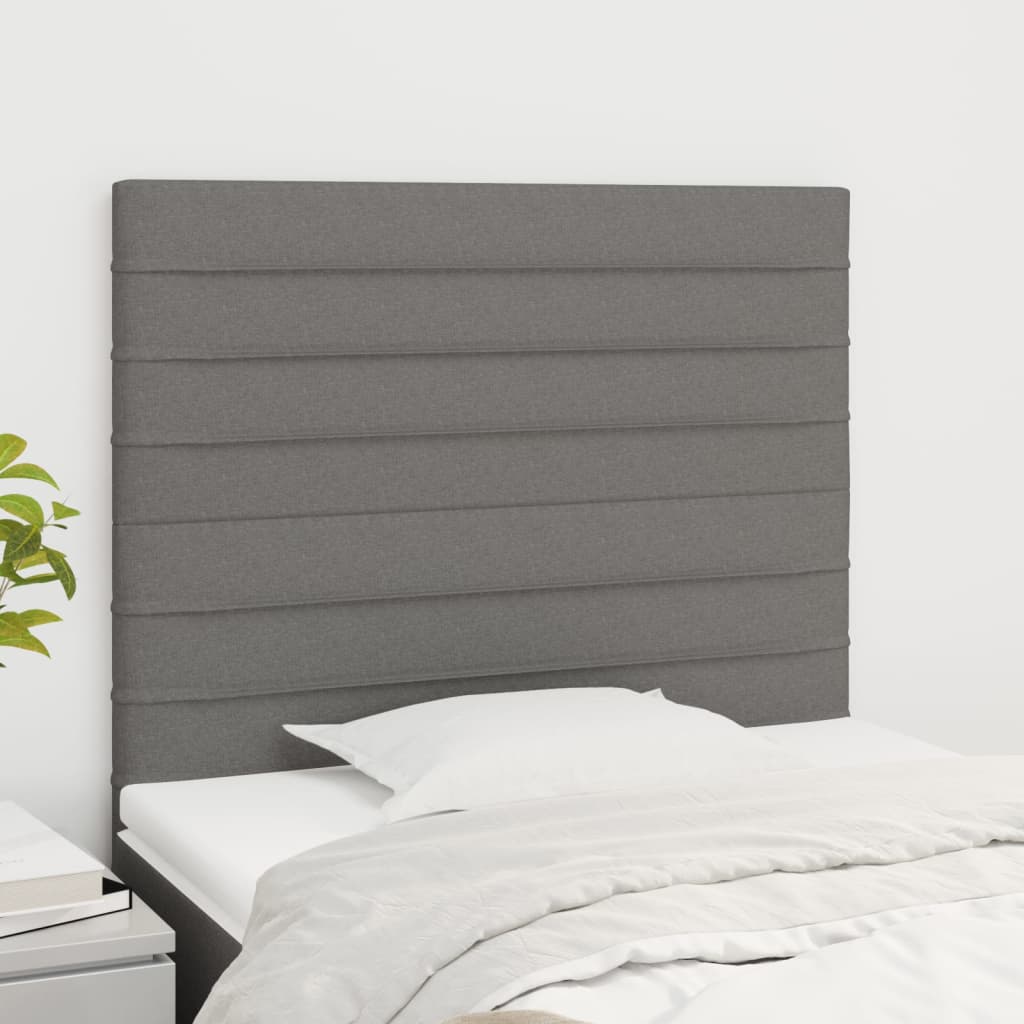 Uzglavlje tamno sivo 90x5x118/128 cm tkanina