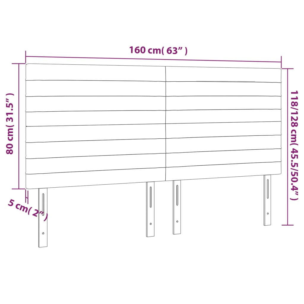 Uzglavlje tamnosmeđe 160x5x118/128 cm tkanina