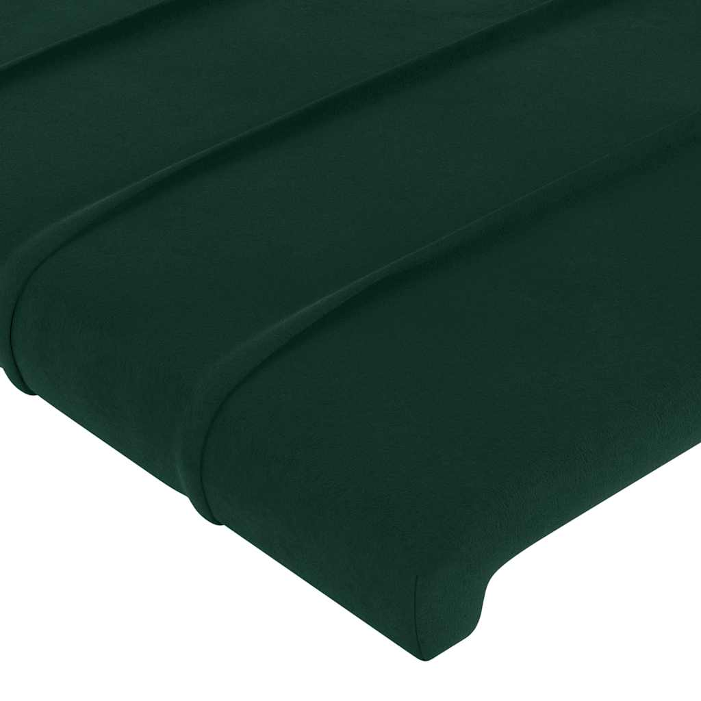 Uzglavlje tamnozeleno 180x5x118/128 cm baršunasto