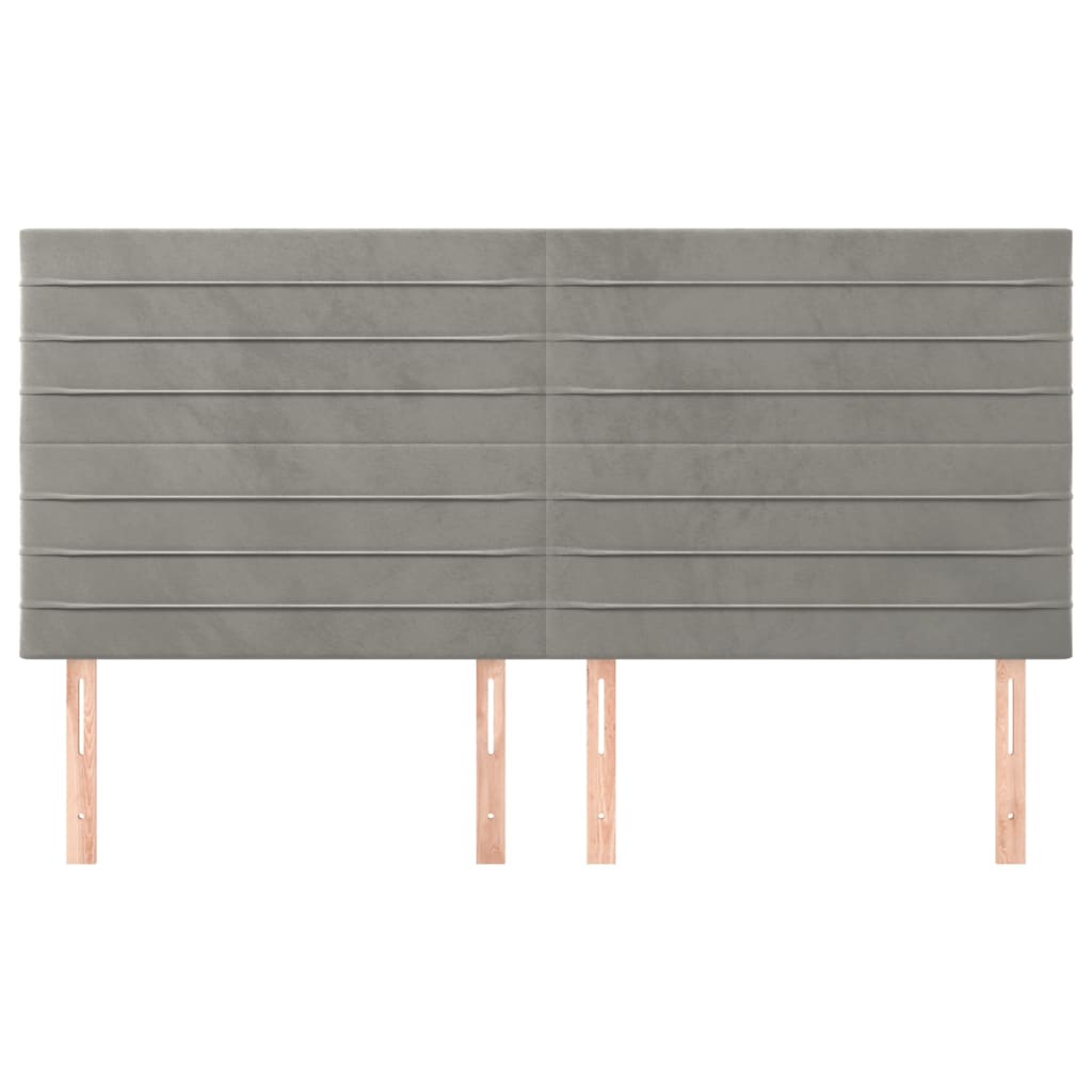 Uzglavlje svijetlosivo 200x5x118/128 cm baršunasto