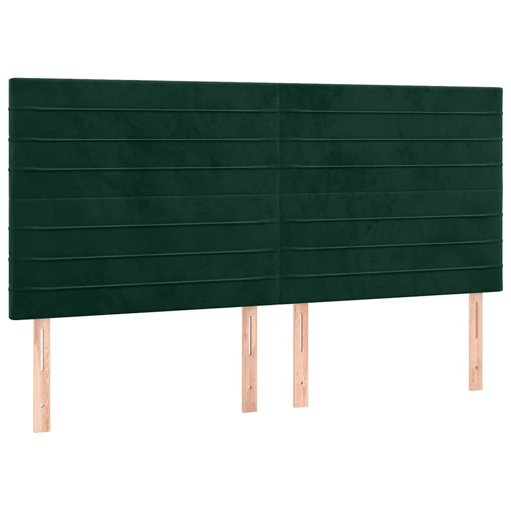 Uzglavlje tamnozeleno 200x5x118/128 cm baršunasto