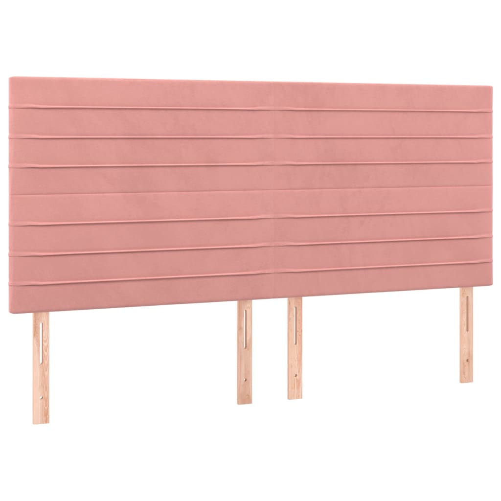 Uzglavlje roze 200x5x118/128 cm baršunasto