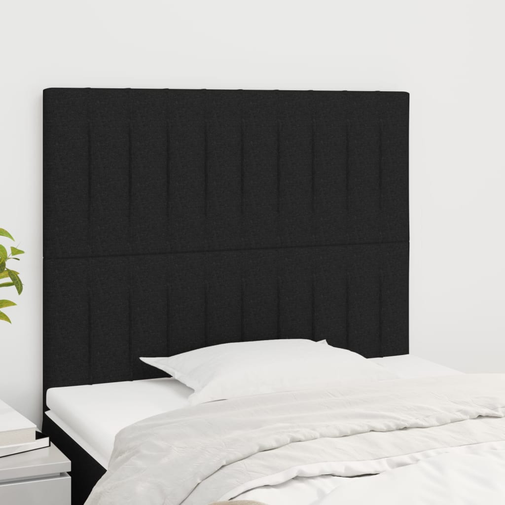Uzglavlje Crno 80x5x118/128 cm Tkanina
