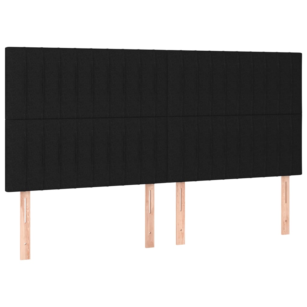 Uzglavlje Crno 160x5x118/128 cm Tkanina