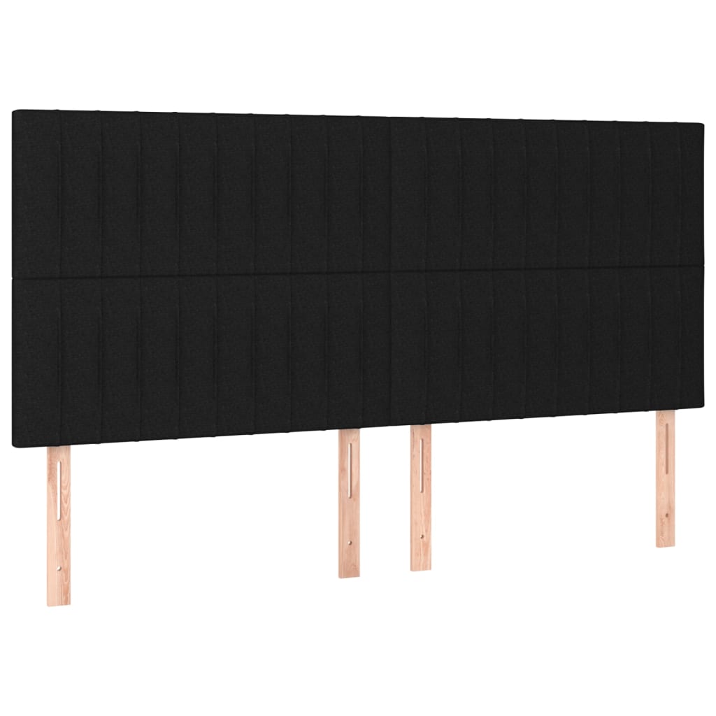Uzglavlje Crno 180x5x118/128 cm Tkanina