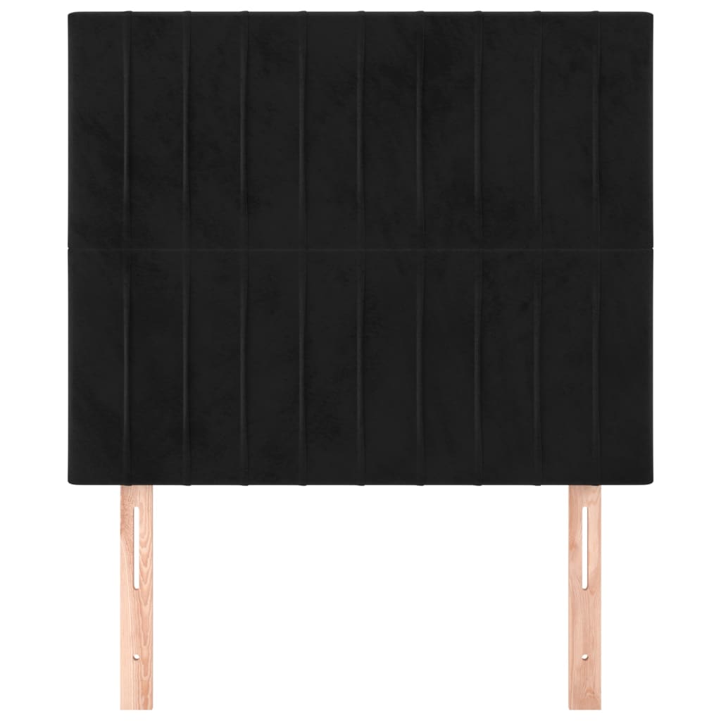 Uzglavlje Crno 80x5x118/128 cm Baršunasto