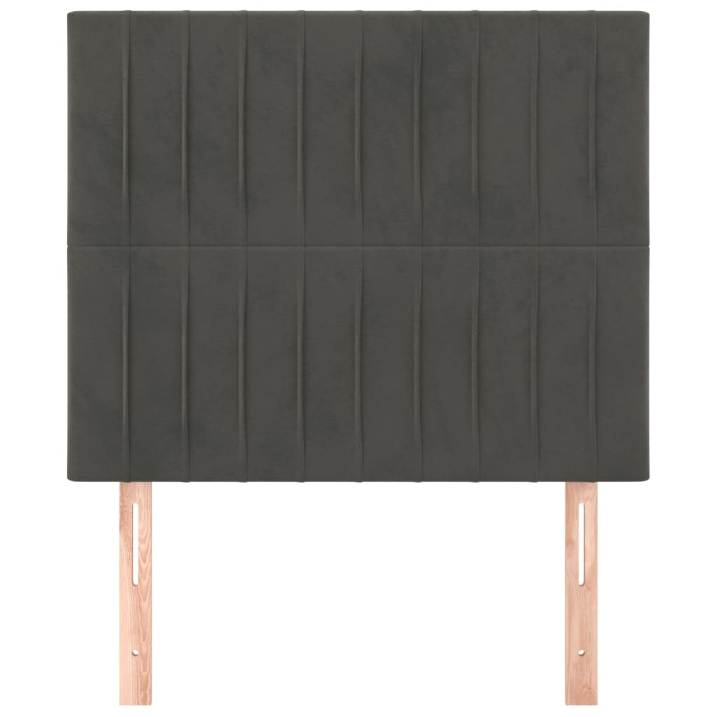 Uzglavlje tamno sivo 90x5x118/128 cm baršunasto