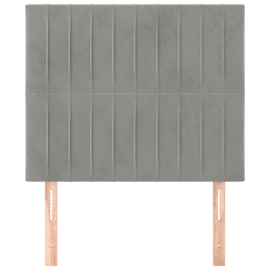 Uzglavlje svijetlosivo 100x5x118/128 cm baršunasto