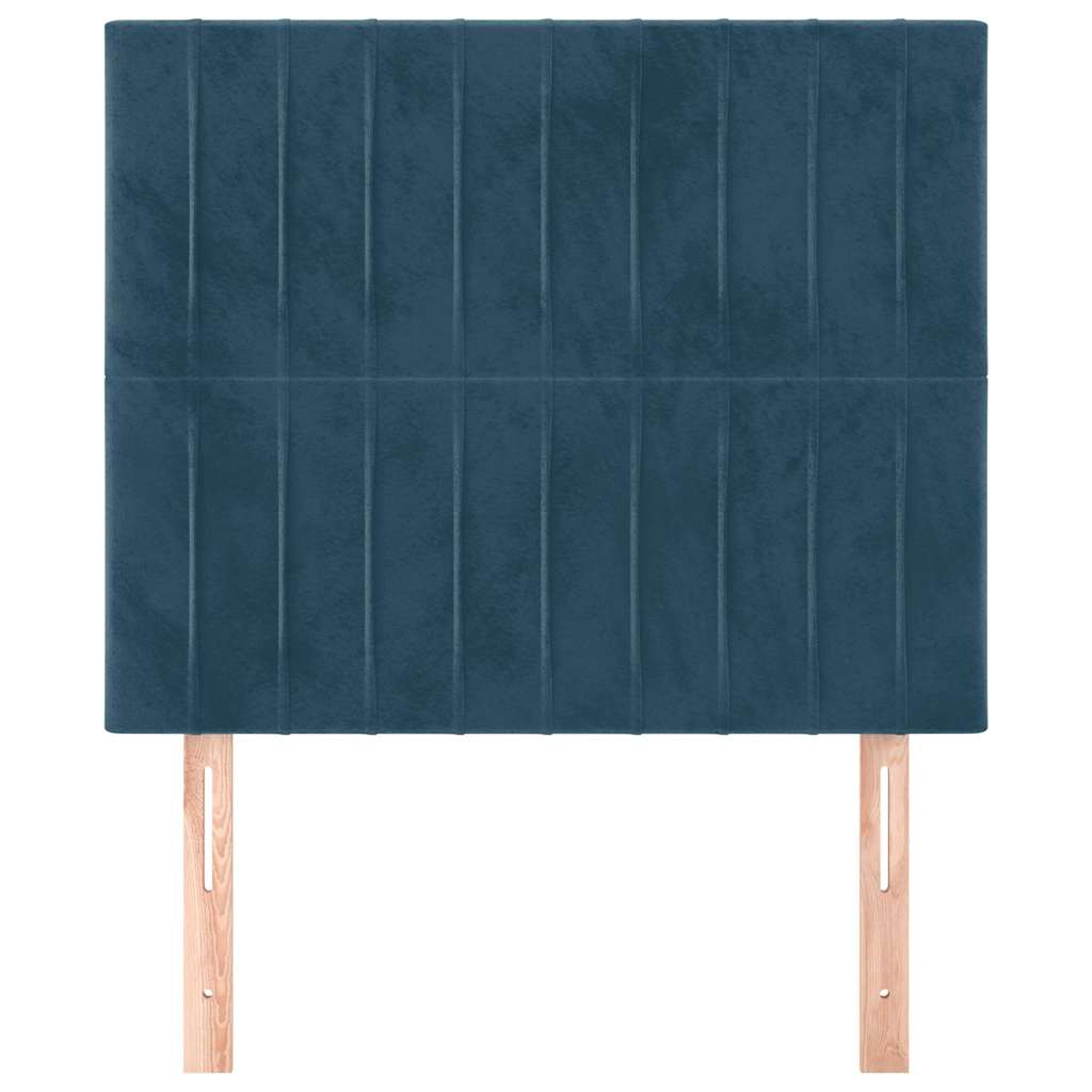 Uzglavlje tamnoplavo 100x5x118/128 cm baršunasto