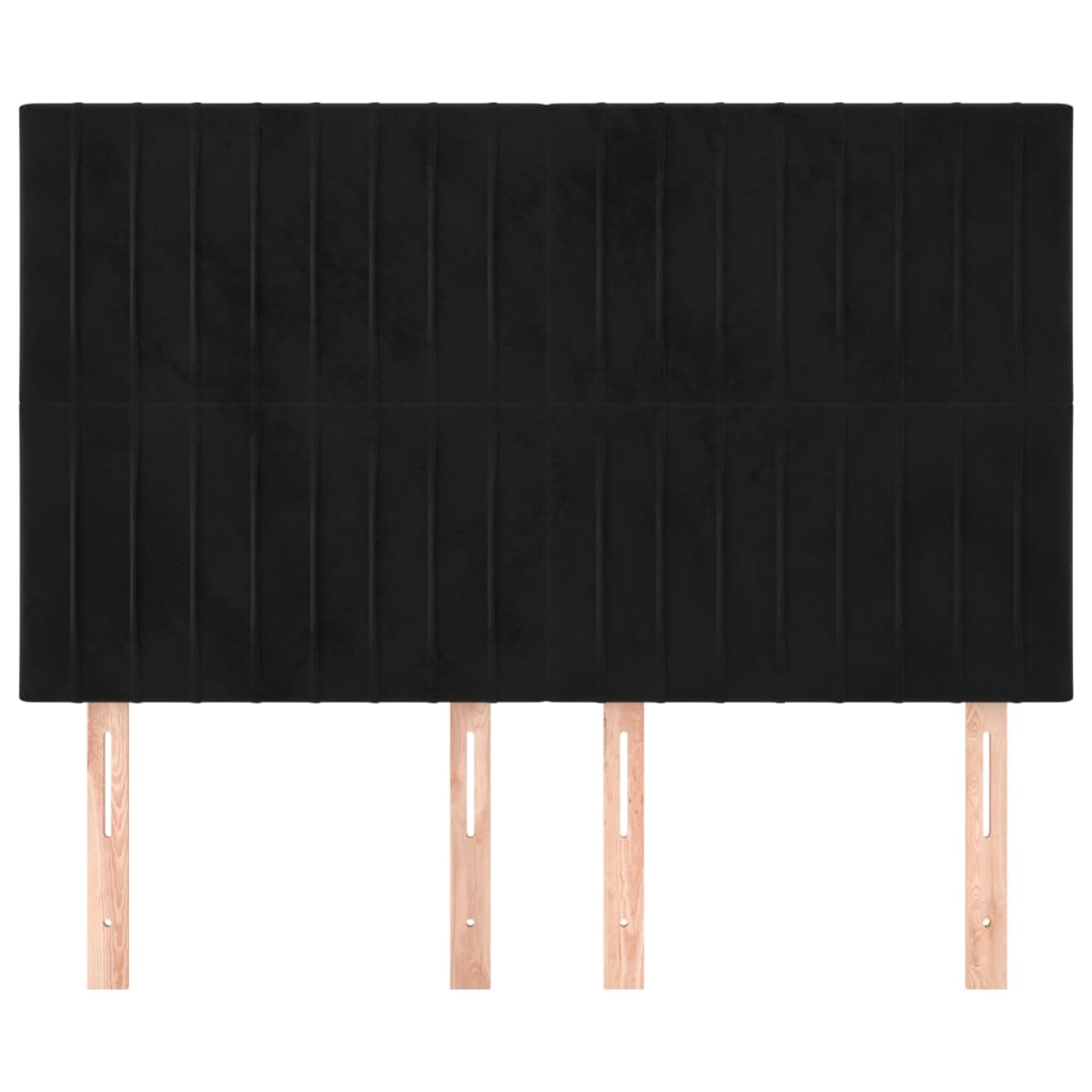 Uzglavlje Crno 144x5x118/128 cm Baršunasto
