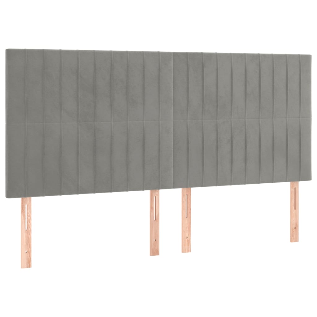 Uzglavlje svijetlosivo 200x5x118/128 cm baršunasto