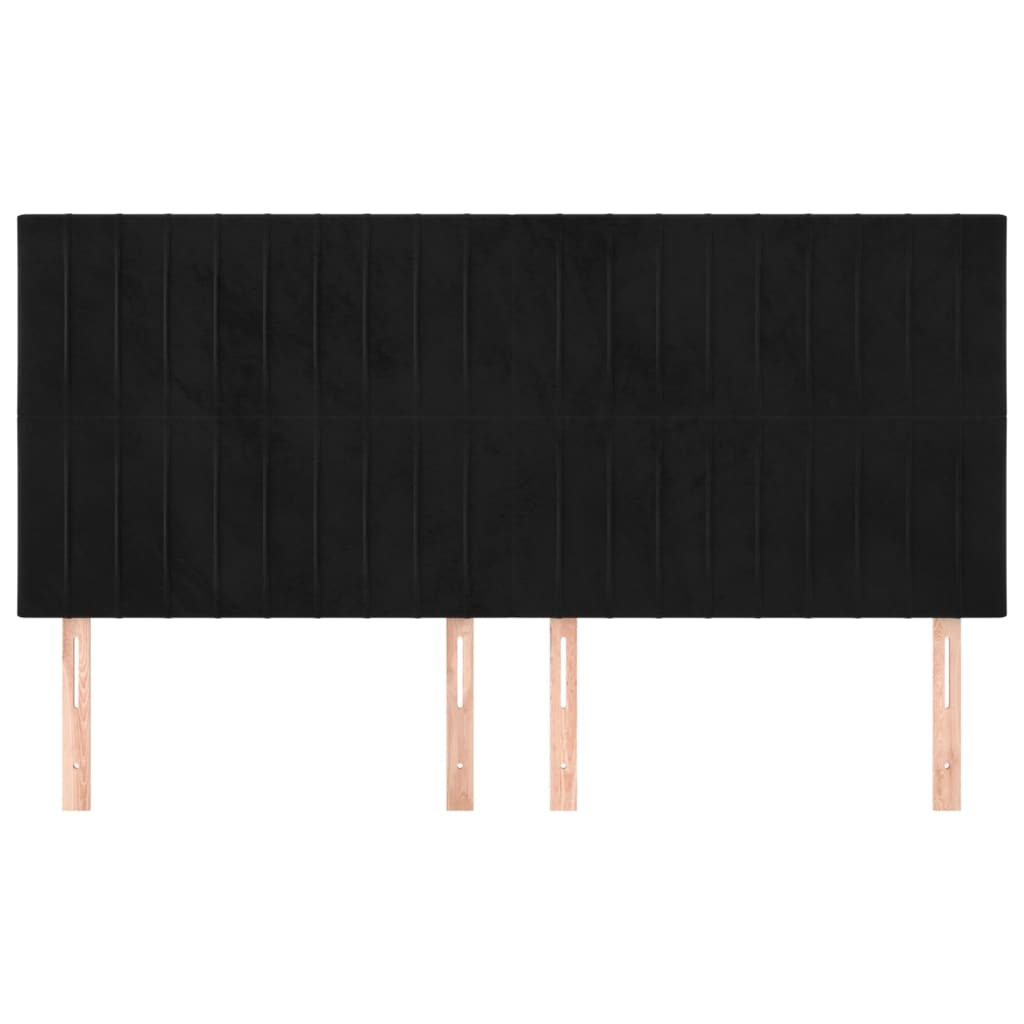 Uzglavlje crno 200x5x118/128 cm baršunasto