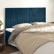Uzglavlje tamnoplavo 200x5x118/128 cm baršunasto