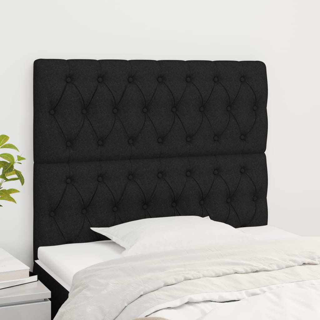 Uzglavlje Crno 90x7x118/128 cm Tkanina