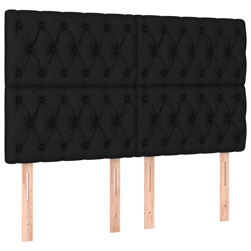 Uzglavlje Crno 160x7x118/128 cm Tkanina